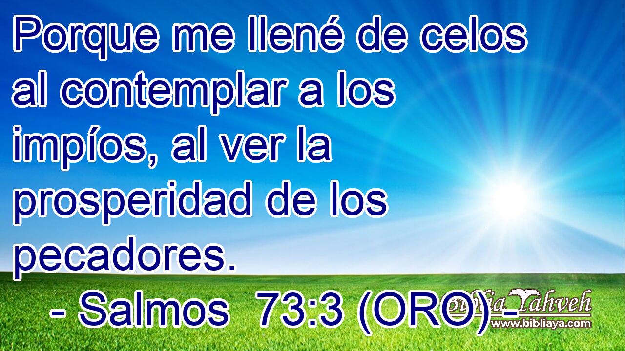  Porque me llené de celos al contemplar a los impíos, al ver la prosperidad de los pecadores. 