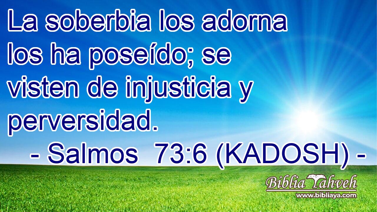  La soberbia los adorna los ha poseído; se visten de injusticia y perversidad. 