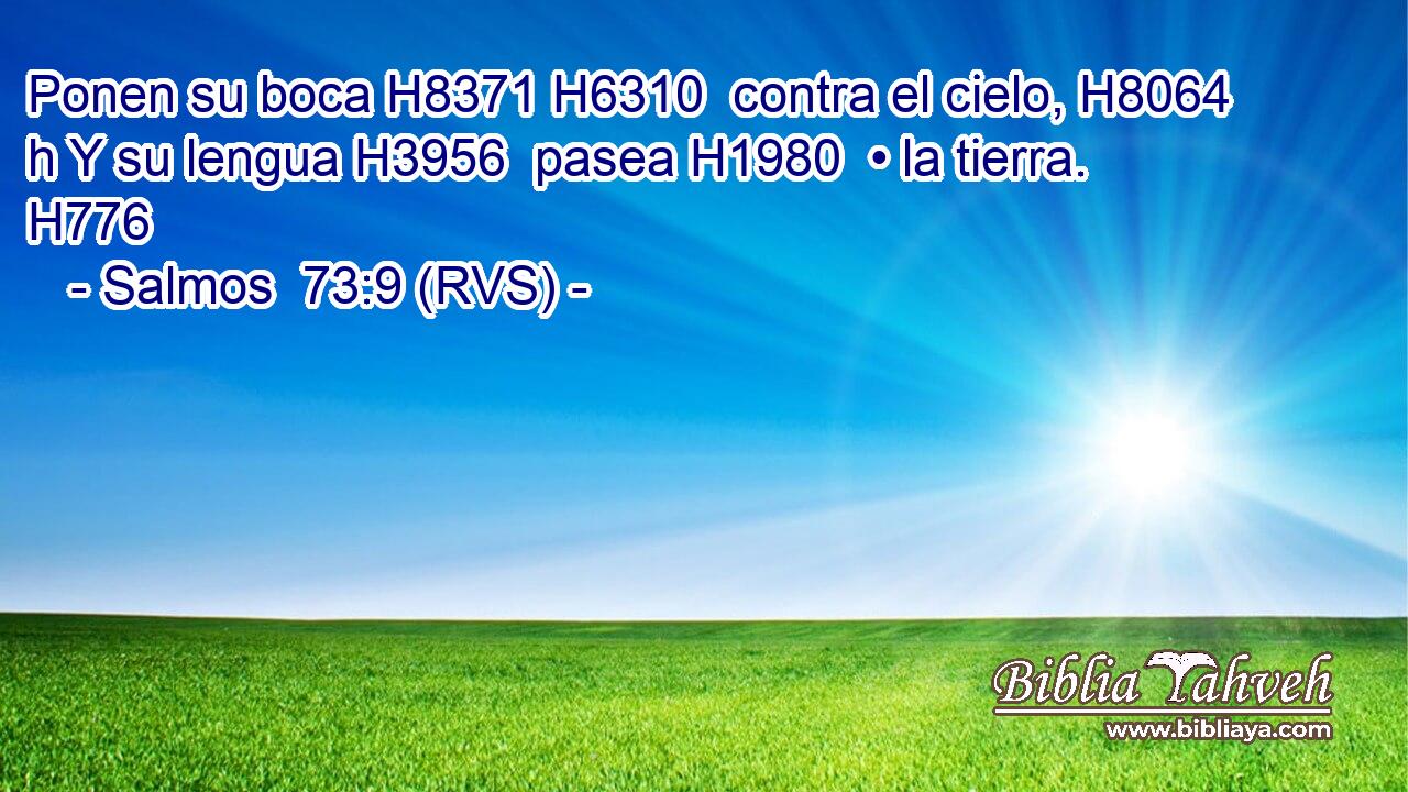 Ponen su boca H8371 H6310  contra el cielo, H8064 h Y su lengua H3956  pasea H1980  • la tierra. H776  