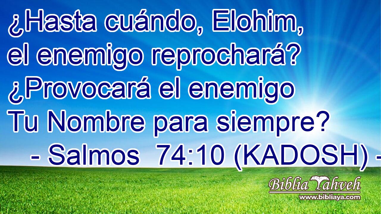  ¿Hasta cuándo, Elohim, el enemigo reprochará? ¿Provocará el enemigo Tu Nombre para siempre? 