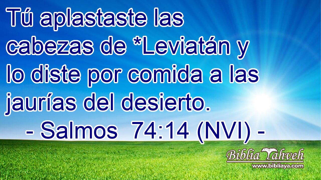  Tú aplastaste las cabezas de *Leviatán y lo diste por comida a las jaurías del desierto. 