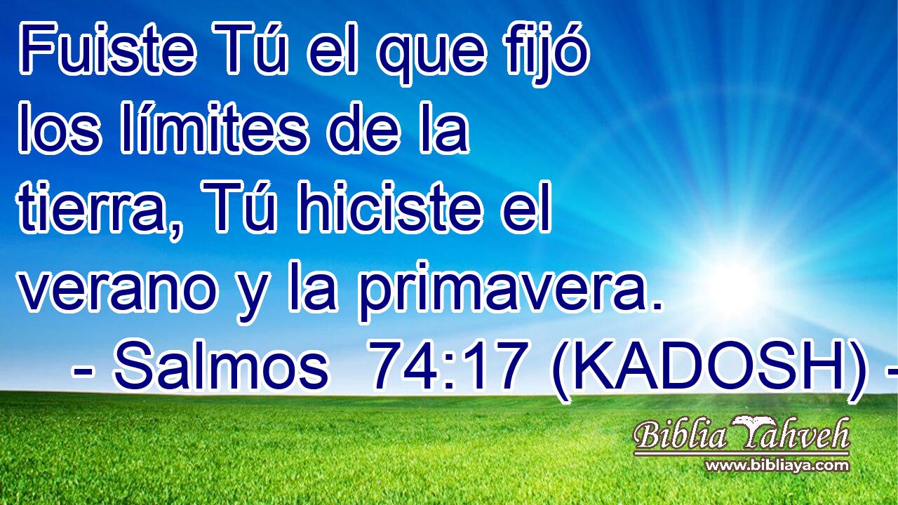  Fuiste Tú el que fijó los límites de la tierra, Tú hiciste el verano y la primavera. 