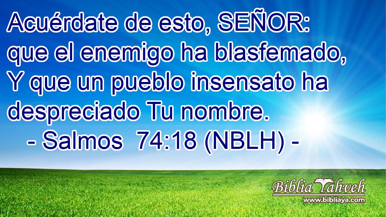  Acuérdate de esto, SEÑOR: que el enemigo ha blasfemado, Y que un pueblo insensato ha despreciado Tu nombre. 