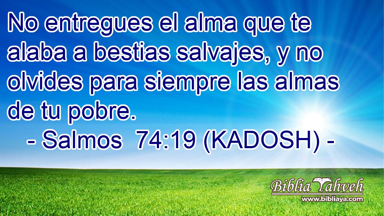  No entregues el alma que te alaba a bestias salvajes, y no olvides para siempre las almas de tu pobre. 
