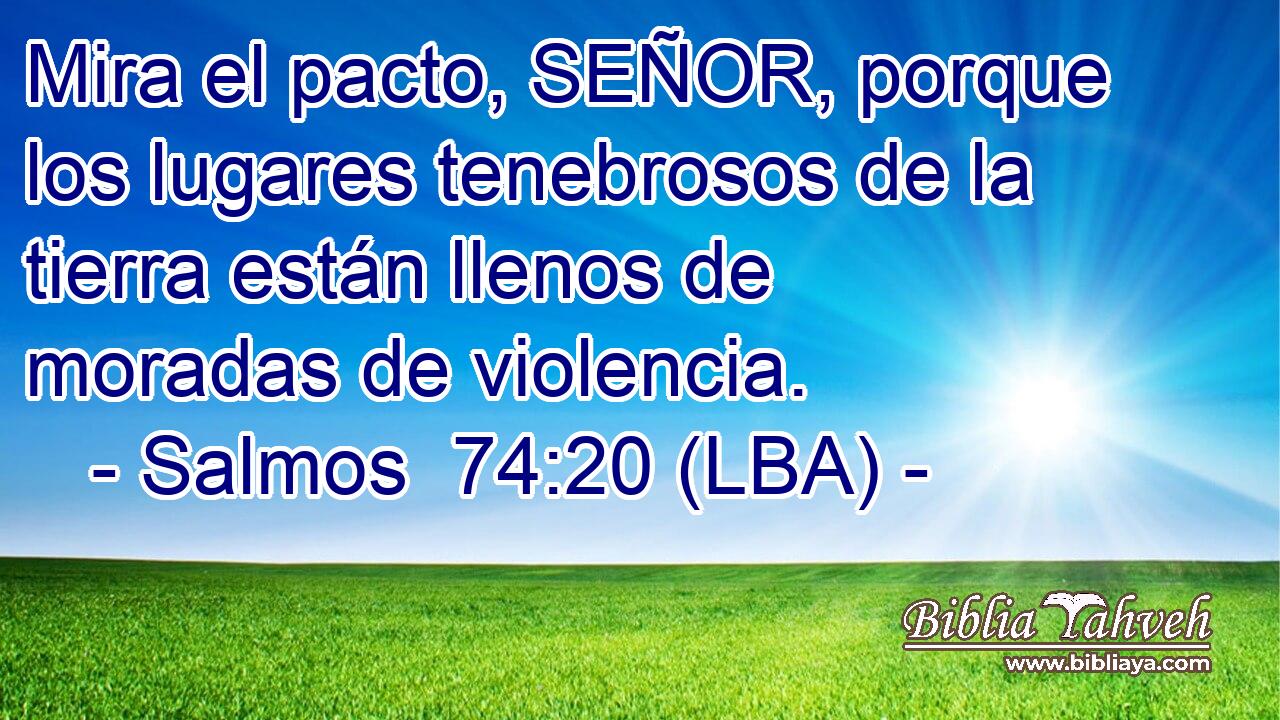 Mira el pacto, SEÑOR, porque los lugares tenebrosos de la tierra están llenos de moradas de violencia.