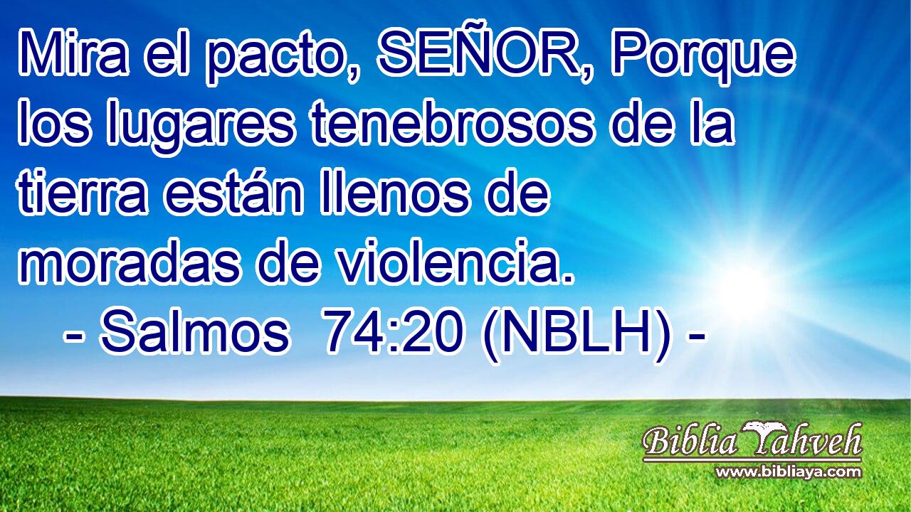  Mira el pacto, SEÑOR, Porque los lugares tenebrosos de la tierra están llenos de moradas de violencia. 