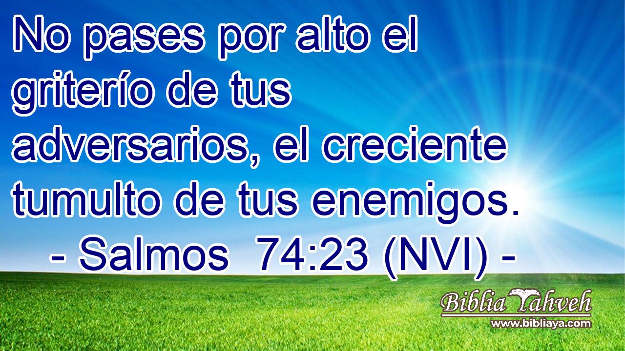  No pases por alto el griterío de tus adversarios, el creciente tumulto de tus enemigos. 