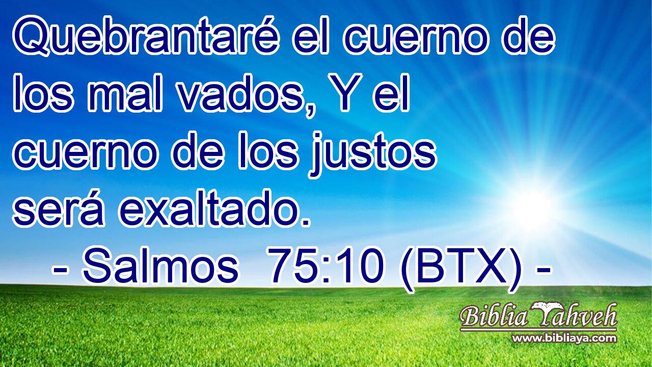 Quebrantaré el cuerno de los mal vados, Y el cuerno de los justos será exaltado.