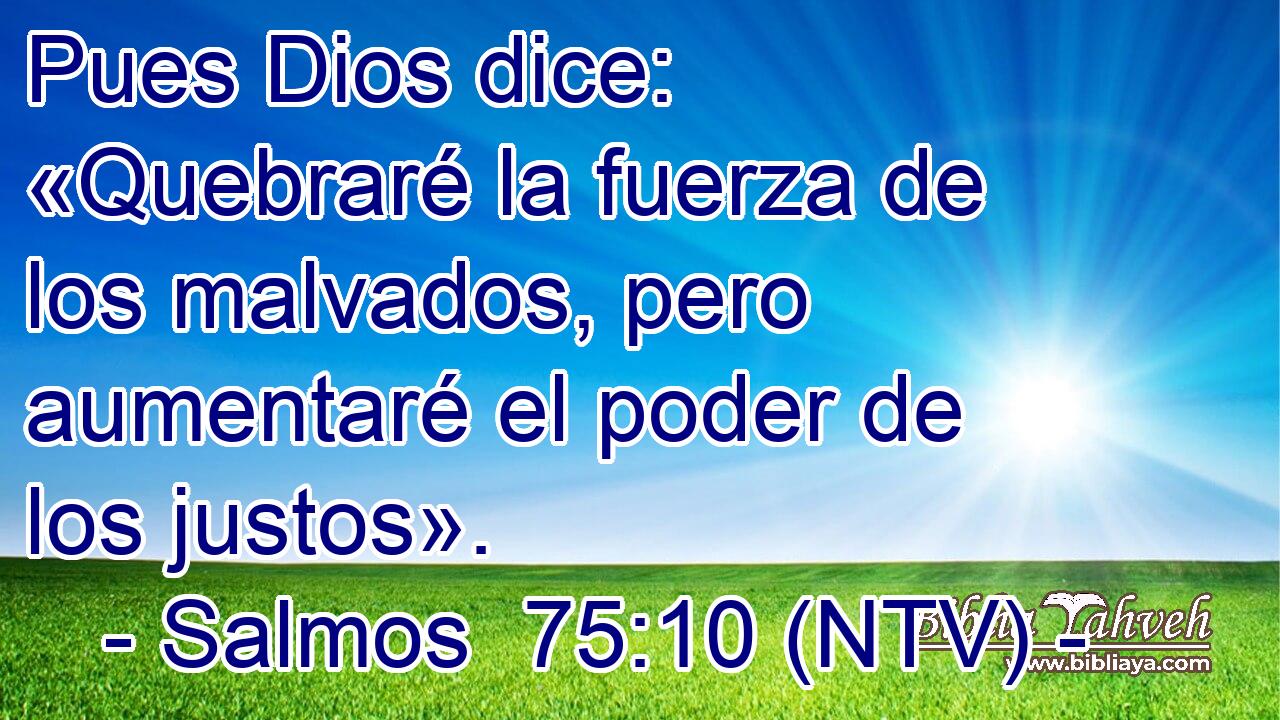 Pues Dios dice: «Quebraré la fuerza de los malvados, pero aumentaré el poder de los justos».