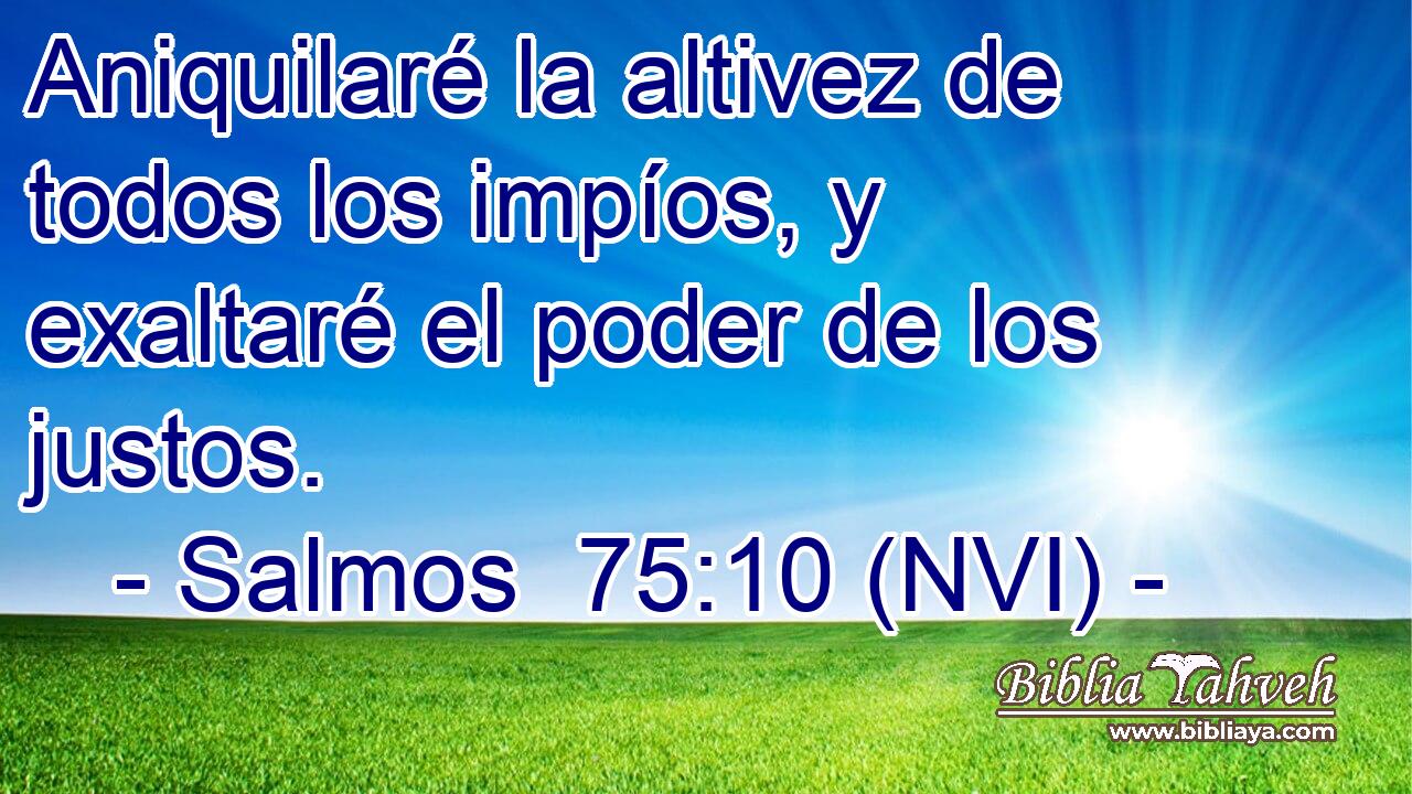  Aniquilaré la altivez de todos los impíos, y exaltaré el poder de los justos. 