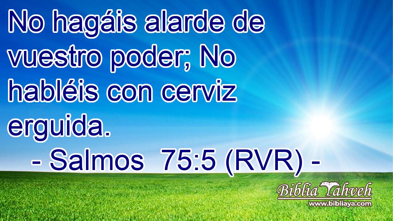 No hagáis alarde de vuestro poder; No habléis con cerviz erguida.