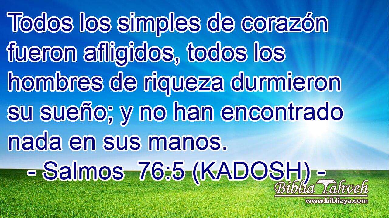  Todos los simples de corazón fueron afligidos, todos los hombres de riqueza durmieron su sueño; y no han encontrado nada en sus manos. 