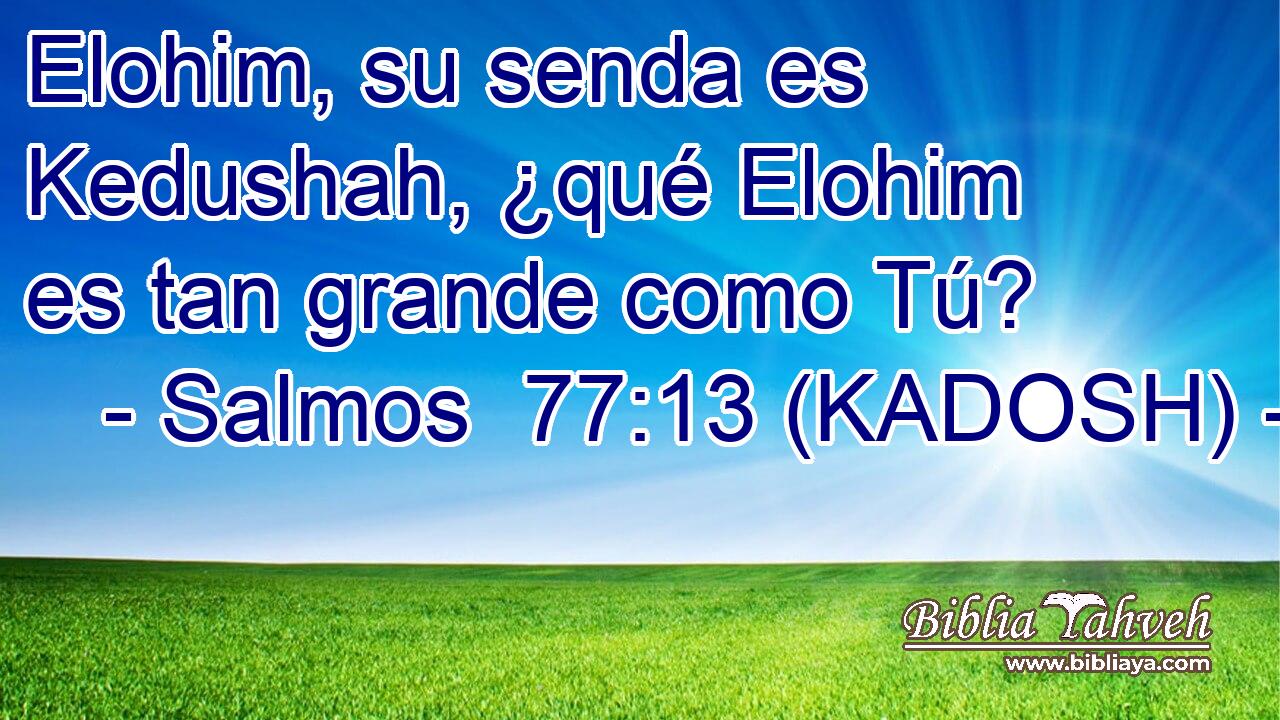  Elohim, su senda es Kedushah, ¿qué Elohim es tan grande como Tú? 