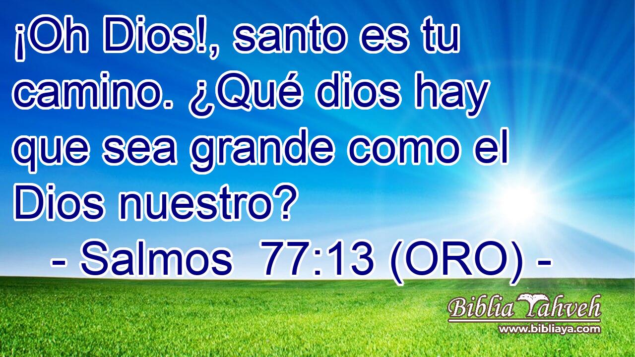  ¡Oh Dios!, santo es tu camino. ¿Qué dios hay que sea grande como el Dios nuestro? 