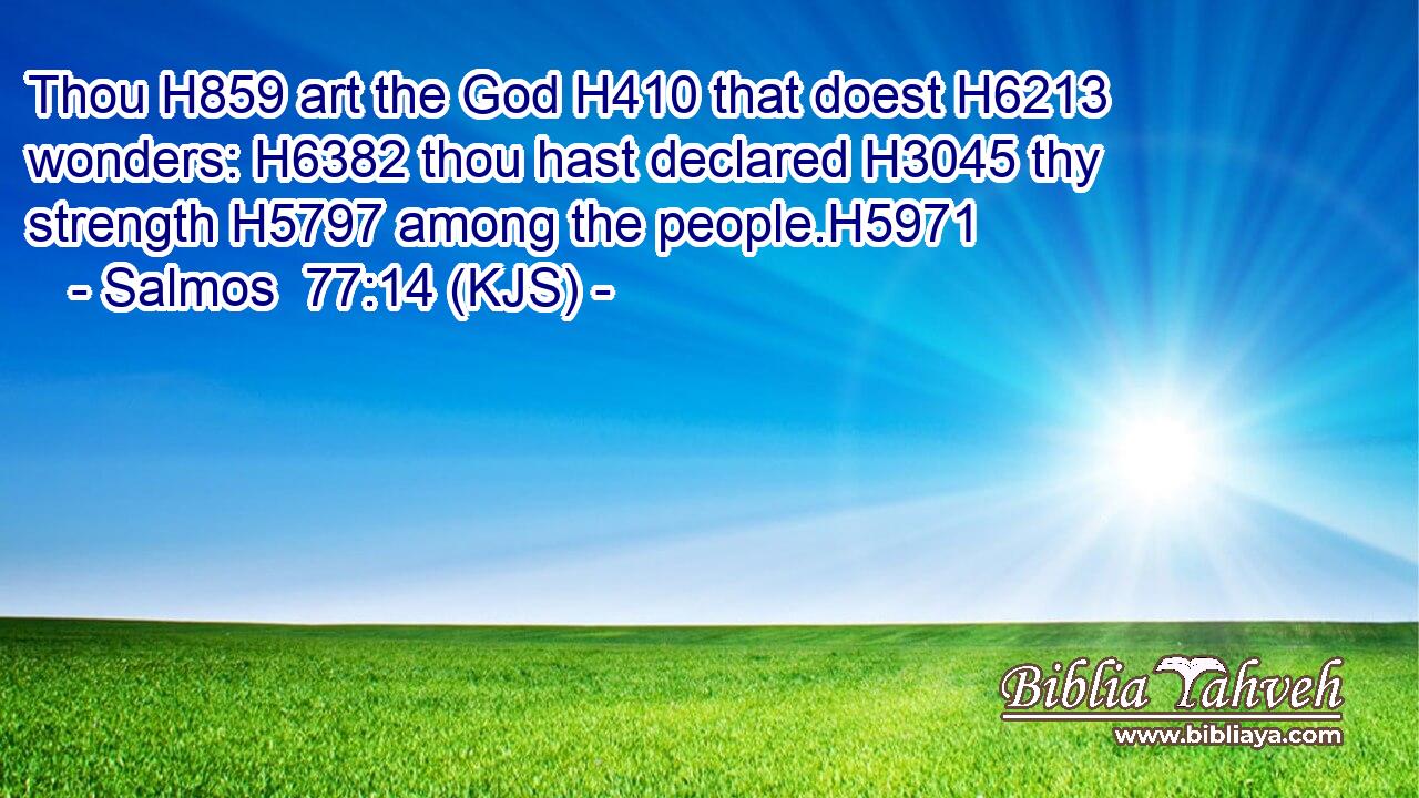 Thou H859 art the God H410 that doest H6213 wonders: H6382 thou hast declared H3045 thy strength H5797 among the people.H5971