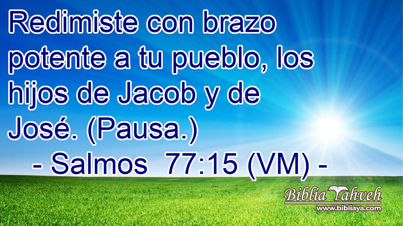  Redimiste con brazo potente a tu pueblo, los hijos de Jacob y de José. (Pausa.) 