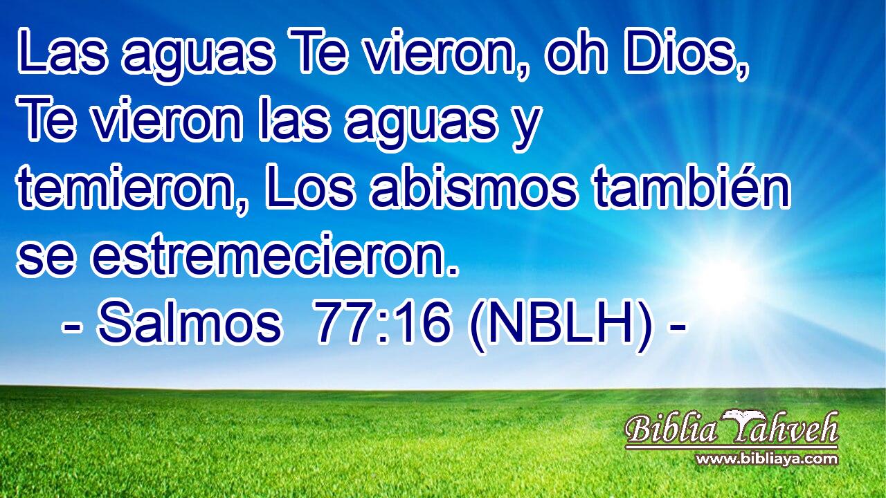  Las aguas Te vieron, oh Dios, Te vieron las aguas y temieron, Los abismos también se estremecieron. 