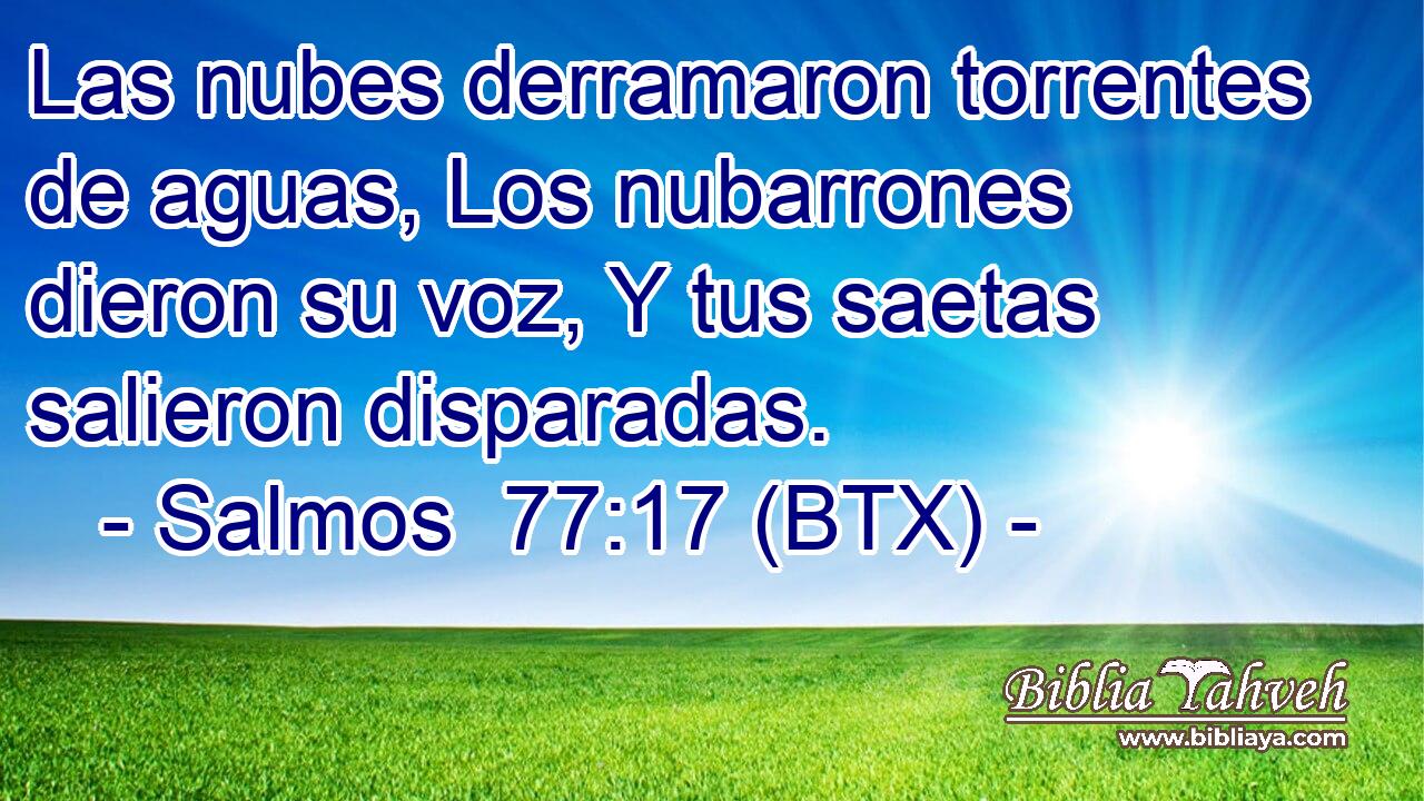 Las nubes derramaron torrentes de aguas, Los nubarrones dieron su voz, Y tus saetas salieron disparadas.