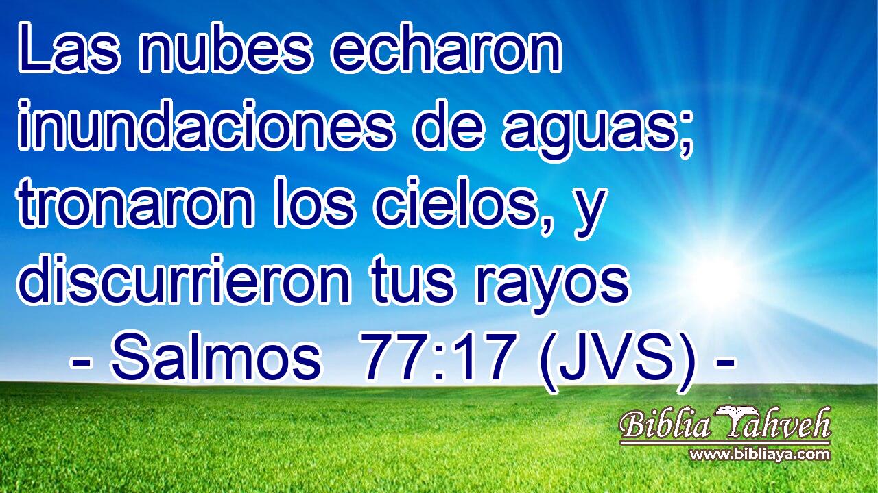 Las nubes echaron inundaciones de aguas; tronaron los cielos, y discurrieron tus rayos
