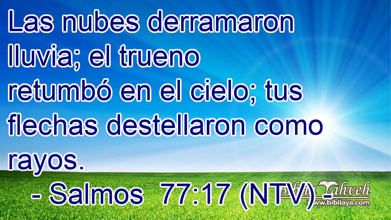 Las nubes derramaron lluvia; el trueno retumbó en el cielo; tus flechas destellaron como rayos.