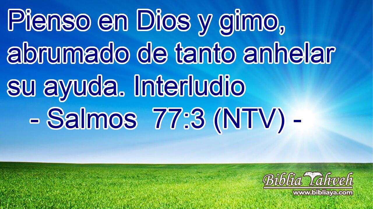 Pienso en Dios y gimo, abrumado de tanto anhelar su ayuda. Interludio