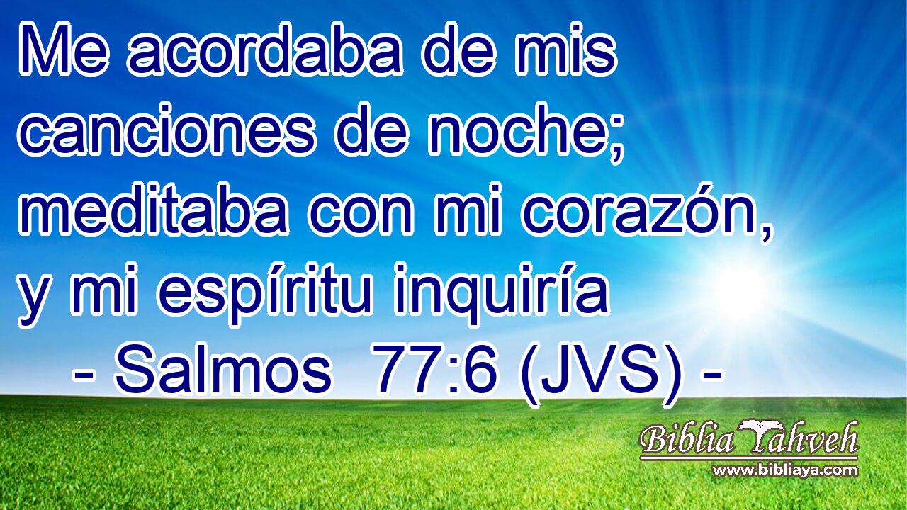 Me acordaba de mis canciones de noche; meditaba con mi corazón, y mi espíritu inquiría
