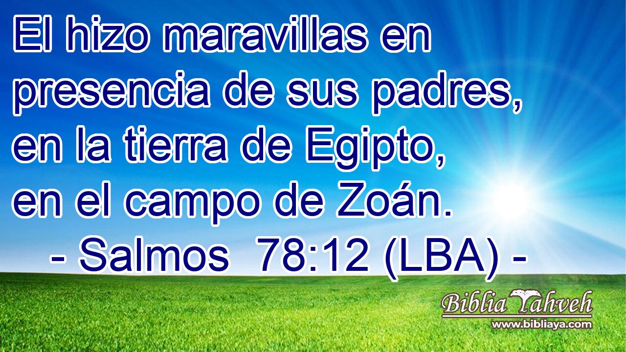 El hizo maravillas en presencia de sus padres, en la tierra de Egipto, en el campo de Zoán.