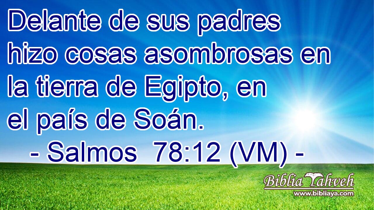  Delante de sus padres hizo cosas asombrosas en la tierra de Egipto, en el país de Soán. 