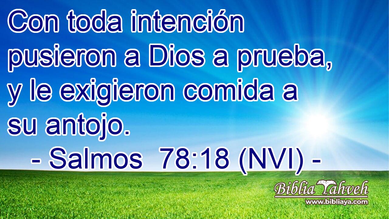  Con toda intención pusieron a Dios a prueba, y le exigieron comida a su antojo. 