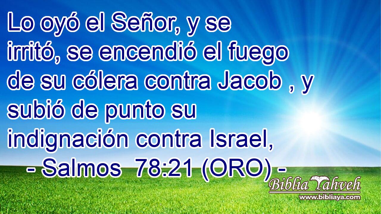  Lo oyó el Señor, y se irritó, se encendió el fuego de su cólera contra Jacob , y subió de punto su indignación contra Israel, 