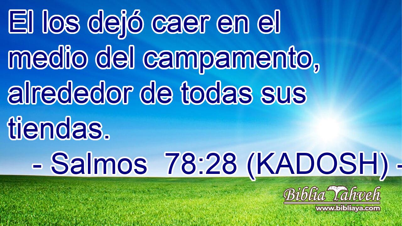  El los dejó caer en el medio del campamento, alrededor de todas sus tiendas. 