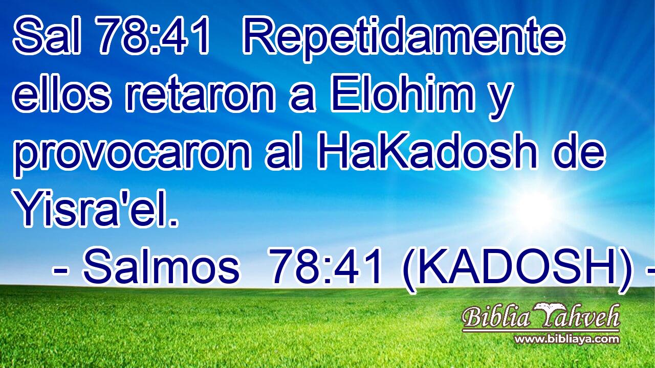  Repetidamente ellos retaron a Elohim y provocaron al HaKadosh de Yisra'el. 