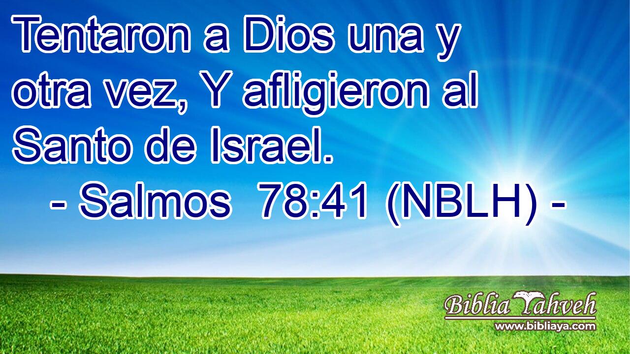  Tentaron a Dios una y otra vez, Y afligieron al Santo de Israel. 