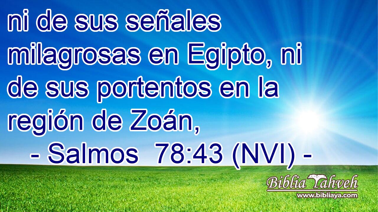  ni de sus señales milagrosas en Egipto, ni de sus portentos en la región de Zoán, 