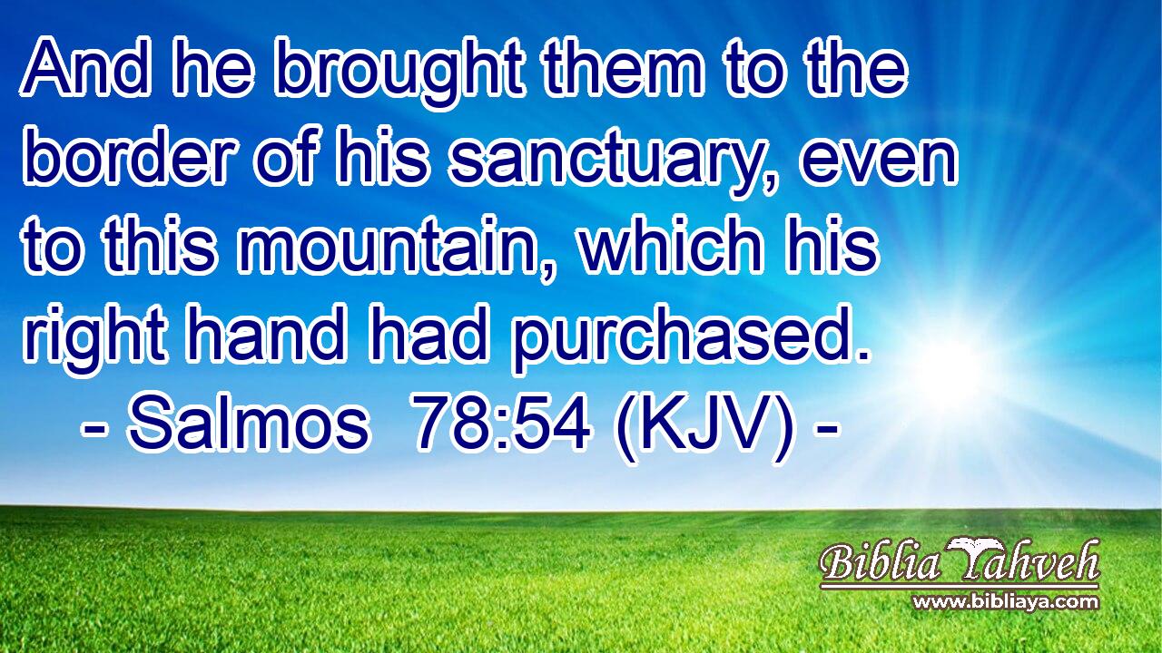 And he brought them to the border of his sanctuary, even to this mountain, which his right hand had purchased.