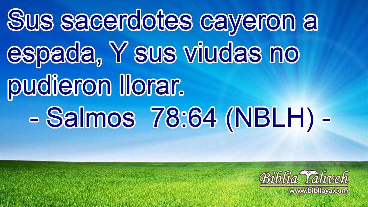  Sus sacerdotes cayeron a espada, Y sus viudas no pudieron llorar. 