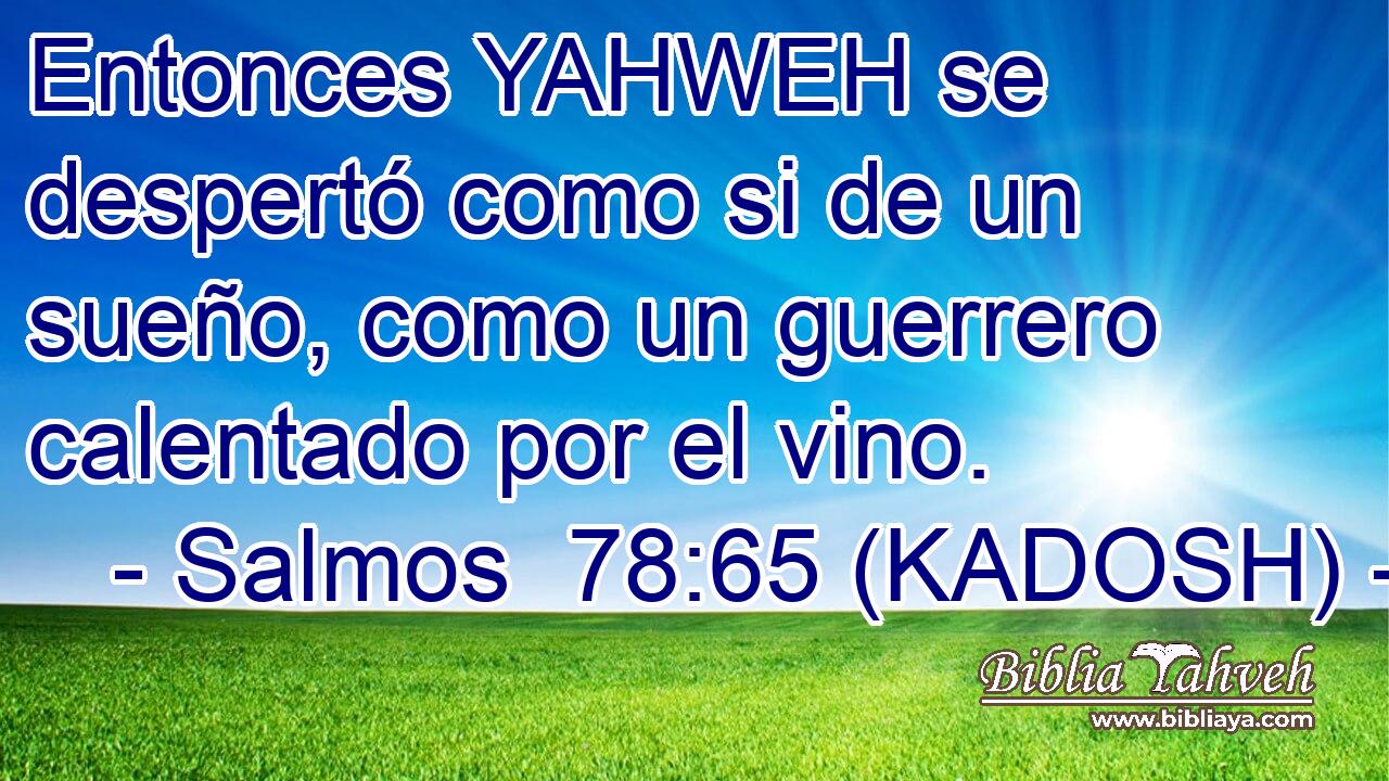  Entonces YAHWEH se despertó como si de un sueño, como un guerrero calentado por el vino. 