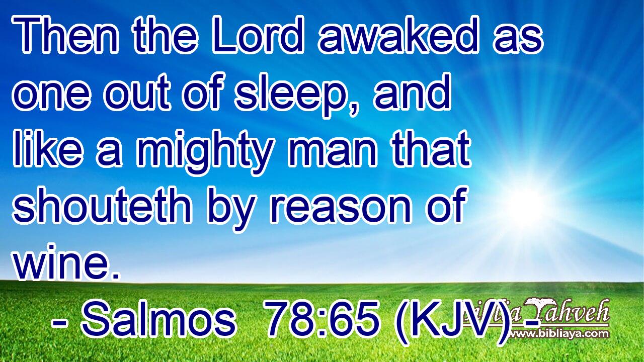 Then the Lord awaked as one out of sleep, and like a mighty man that shouteth by reason of wine.