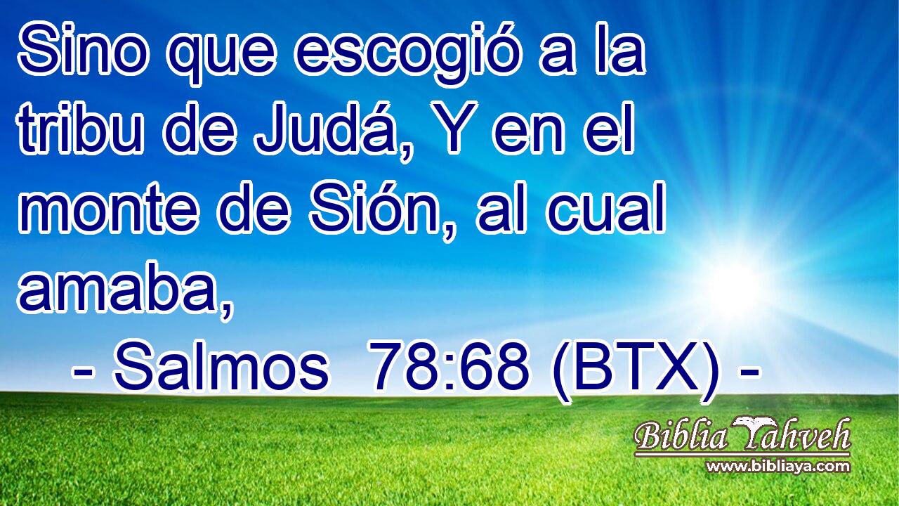 Sino que escogió a la tribu de Judá, Y en el monte de Sión, al cual amaba,