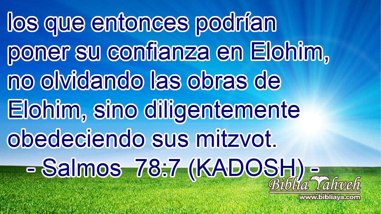  los que entonces podrían poner su confianza en Elohim, no olvidando las obras de Elohim, sino diligentemente obedeciendo sus mitzvot. 