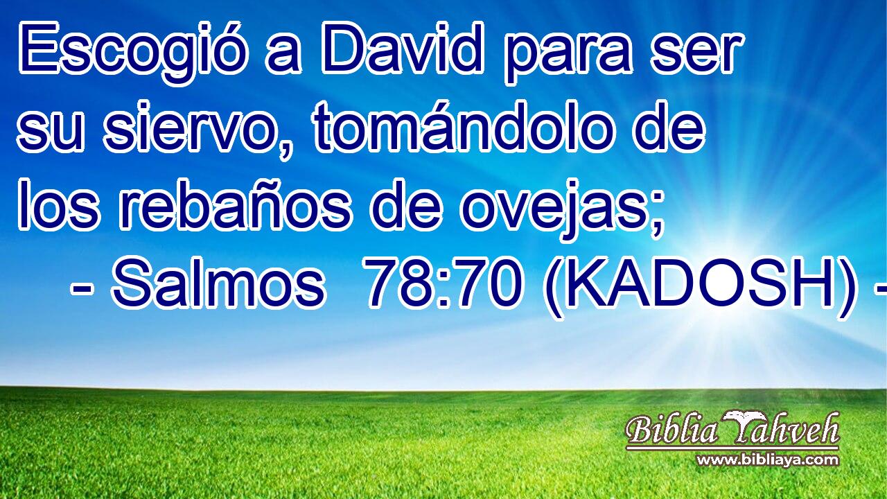  Escogió a David para ser su siervo, tomándolo de los rebaños de ovejas; 