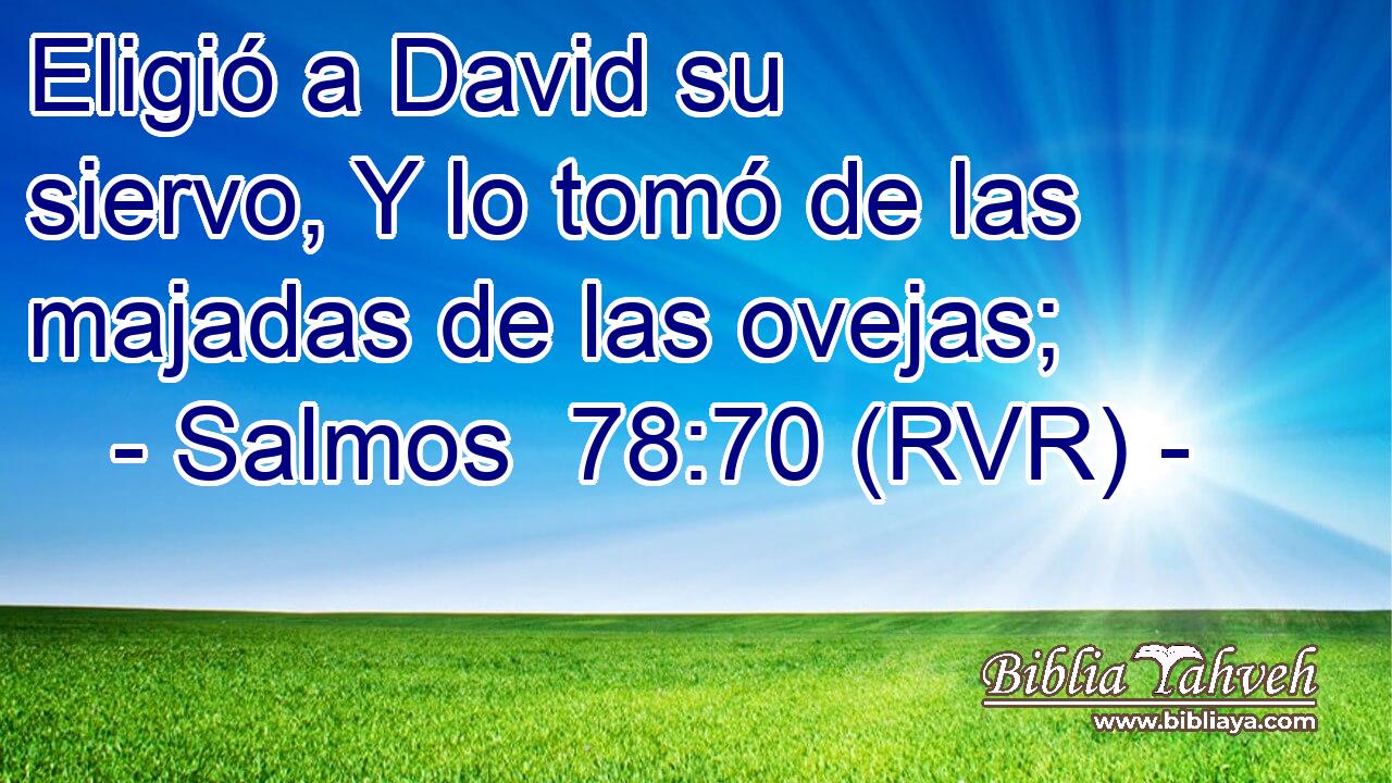 Eligió a David su siervo, Y lo tomó de las majadas de las ovejas;
