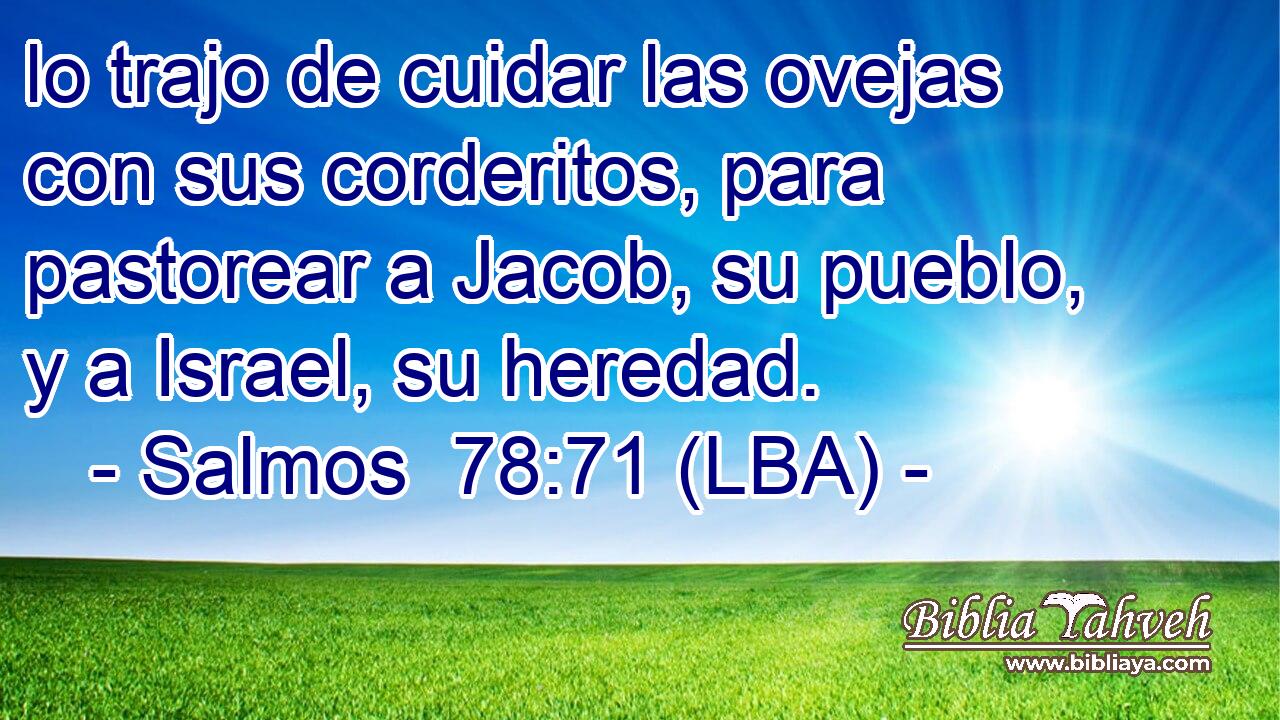lo trajo de cuidar las ovejas con sus corderitos, para pastorear a Jacob, su pueblo, y a Israel, su heredad.
