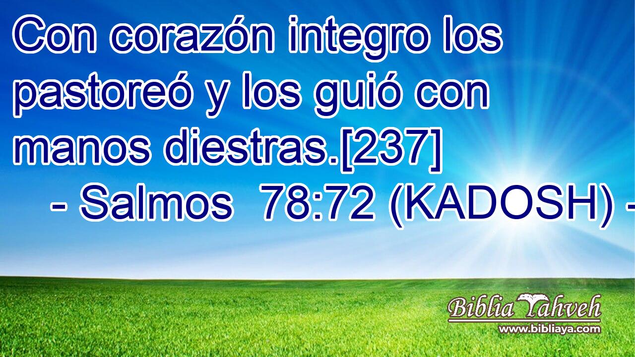  Con corazón integro los pastoreó y los guió con manos diestras.[237] 