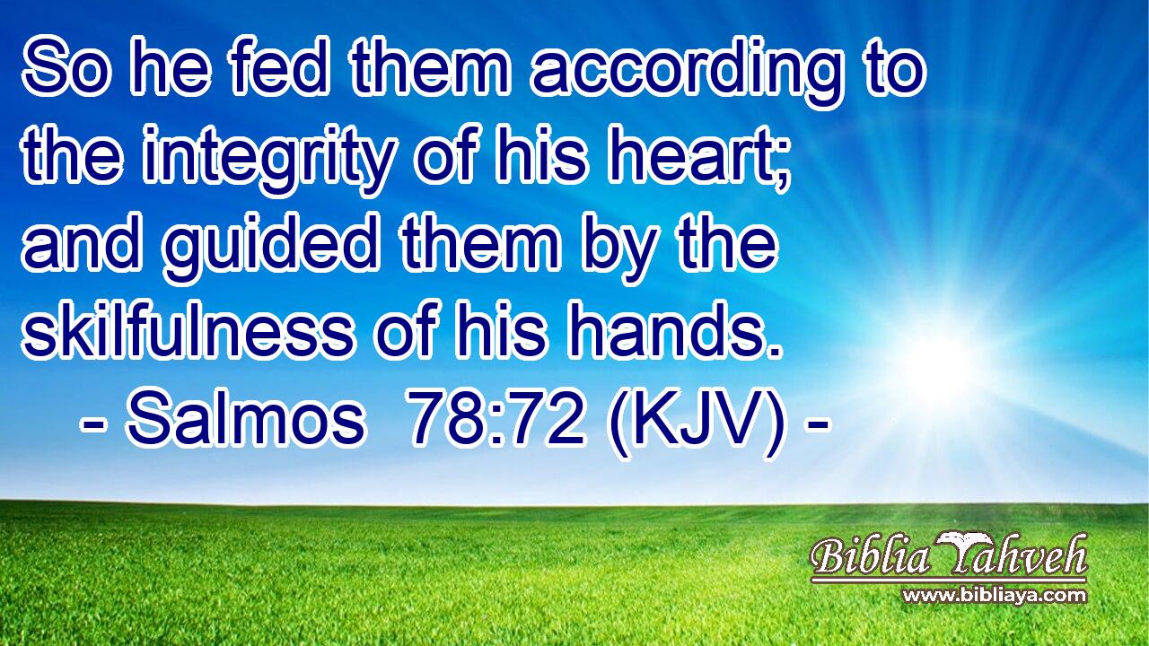 So he fed them according to the integrity of his heart; and guided them by the skilfulness of his hands.