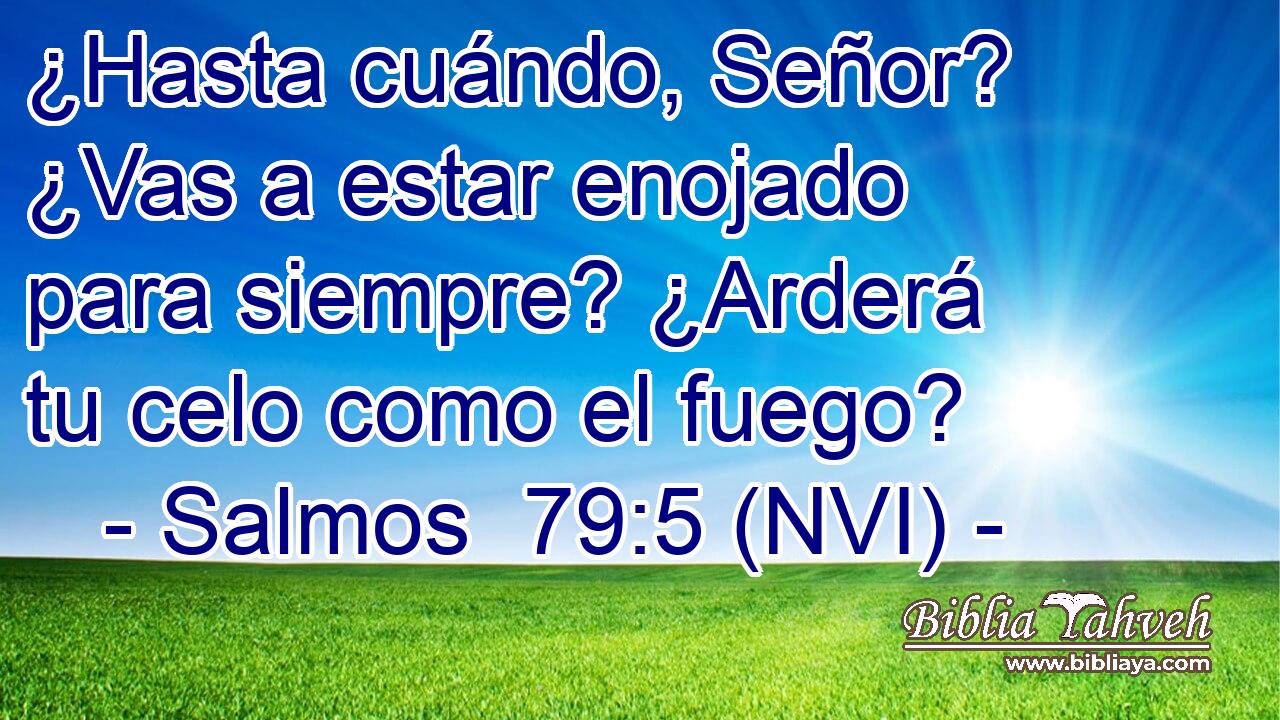  ¿Hasta cuándo, Señor? ¿Vas a estar enojado para siempre? ¿Arderá tu celo como el fuego? 