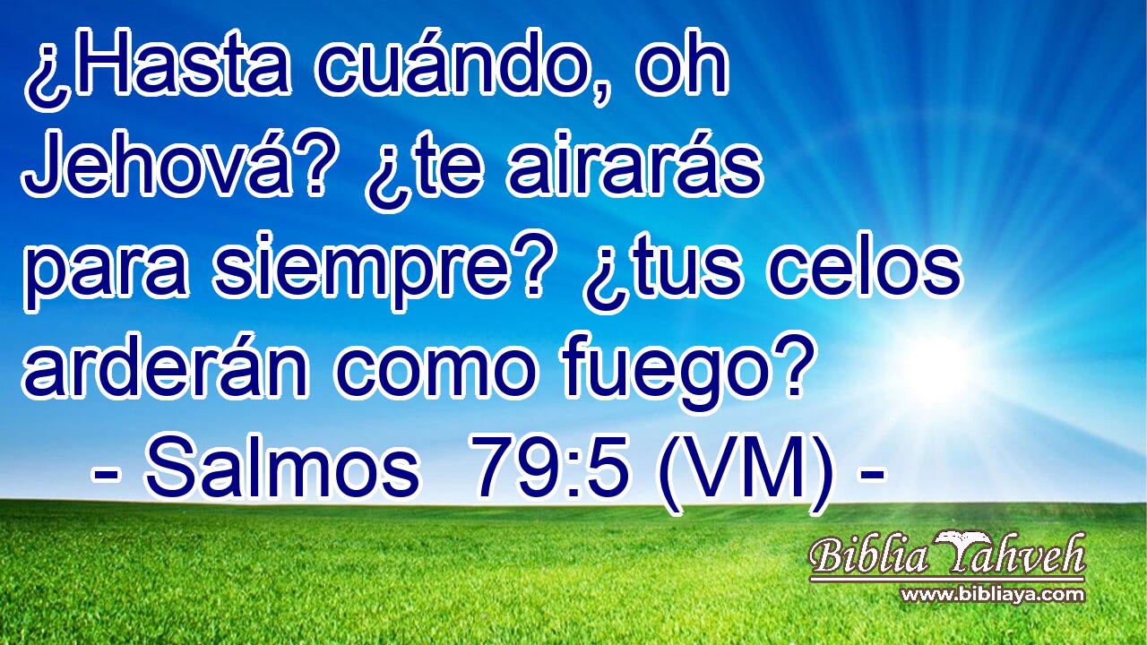  ¿Hasta cuándo, oh Jehová? ¿te airarás para siempre? ¿tus celos arderán como fuego? 