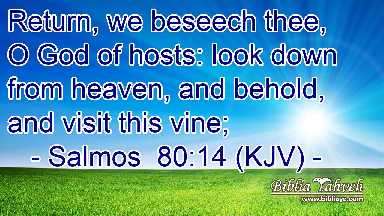 Return, we beseech thee, O God of hosts: look down from heaven, and behold, and visit this vine;