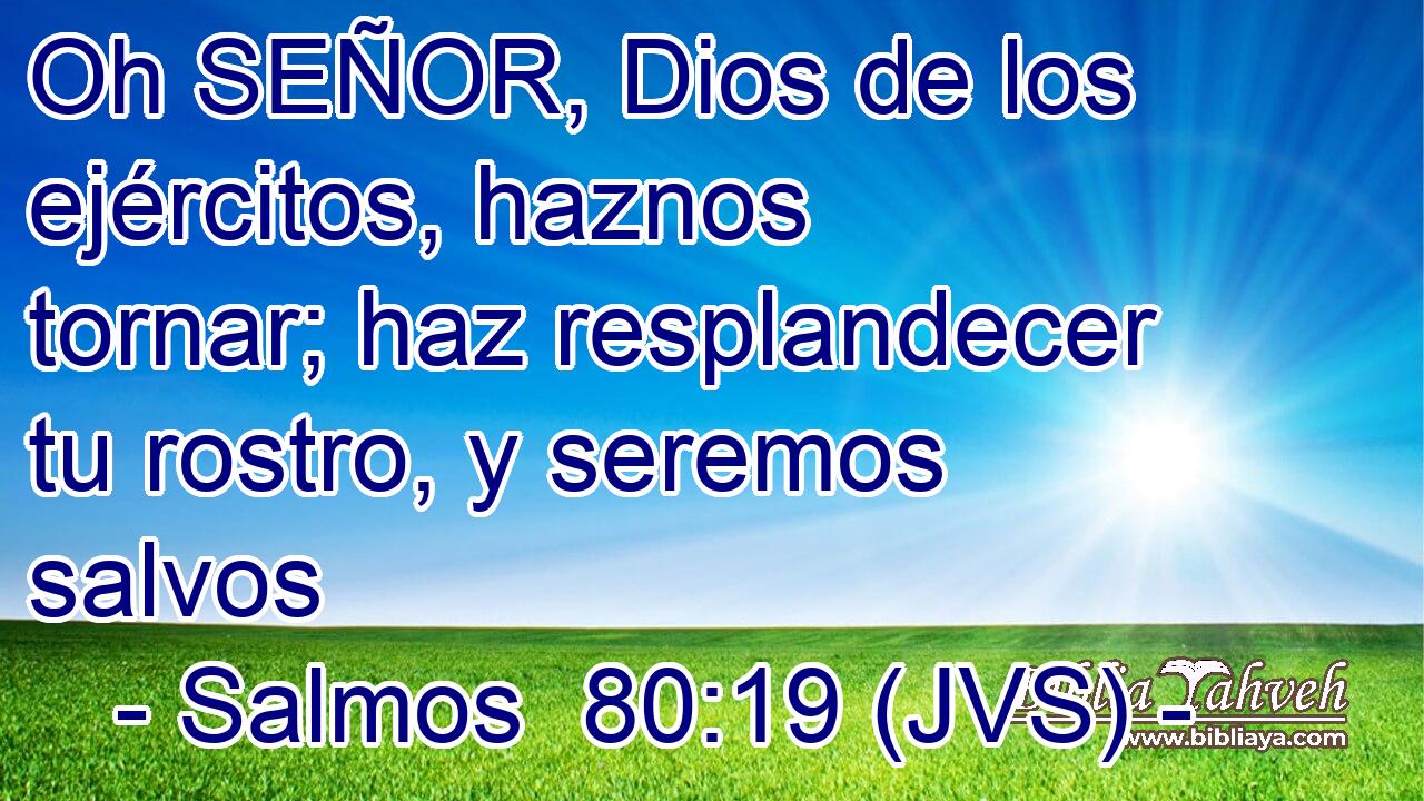 Oh SEÑOR, Dios de los ejércitos, haznos tornar; haz resplandecer tu rostro, y seremos salvos