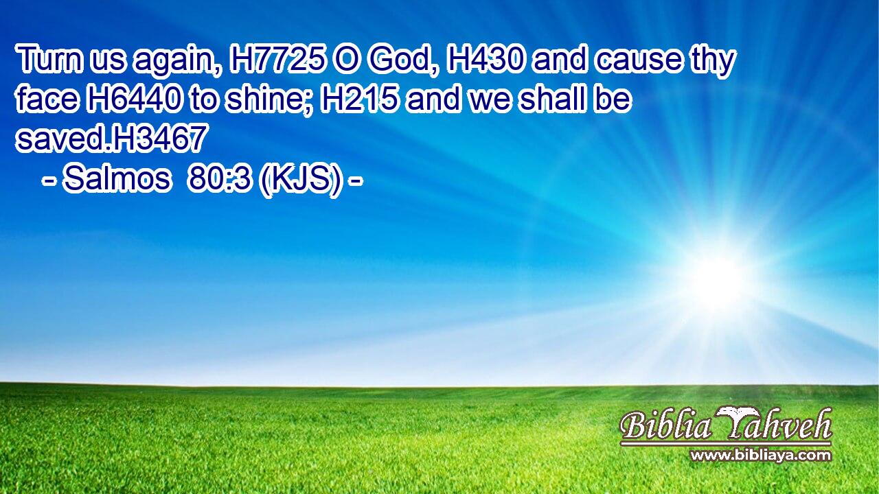Turn us again, H7725 O God, H430 and cause thy face H6440 to shine; H215 and we shall be saved.H3467